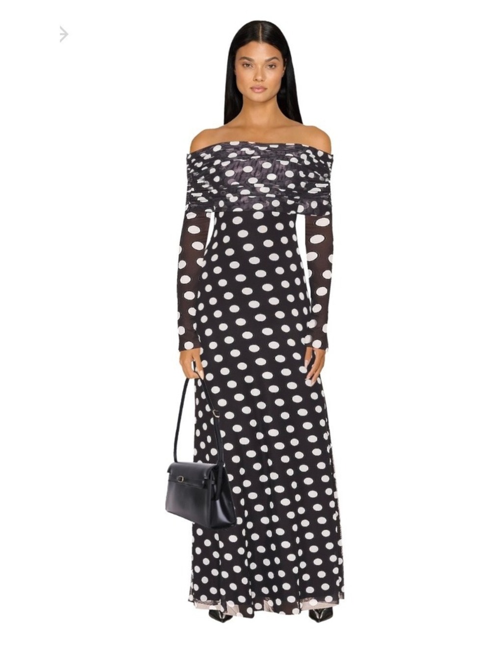 Maxi dress S - off the shoulder polka dot
